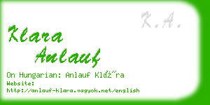 klara anlauf business card